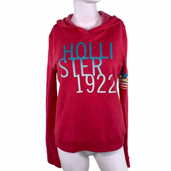 Hollister Pink Logo Pull Over Hoodie Small - Picture 1 of 5